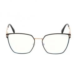 Tom Ford 56MM Angular Metal Blue Block Glasses