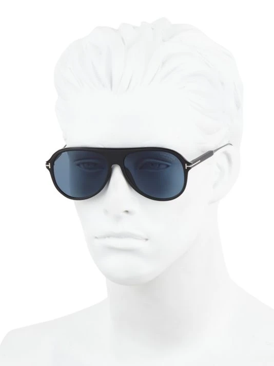 Tom Ford 57MM Injected Aviator Sunglasses For Men 4 Tom Ford 57MM Injected Aviator Sunglasses For Men - Image 4