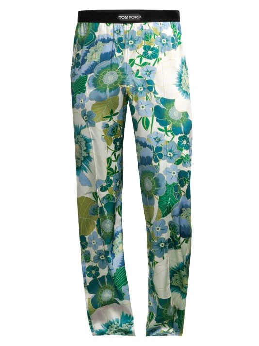 Tom Ford Poppy-Print Stretch-Silk Pants For Men 1 Tom Ford Poppy-Print Stretch-Silk Pants For Men