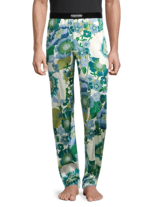 Tom Ford Poppy-Print Stretch-Silk Pants For Men 3 Tom Ford Poppy-Print Stretch-Silk Pants For Men - Image 3