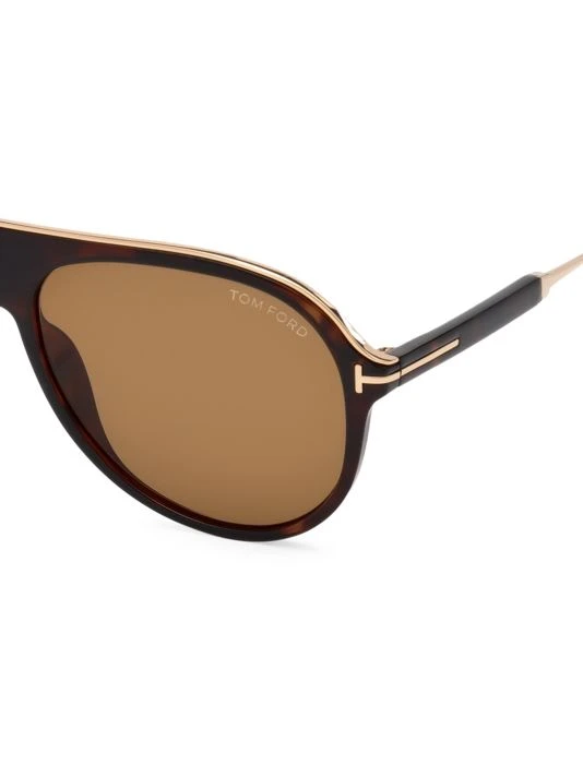 Tom Ford 57MM Injected Pilot Sunglasses For Men 3 Tom Ford 57MM Injected Pilot Sunglasses For Men - Image 3