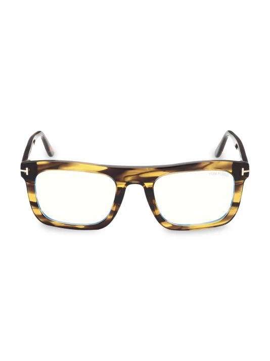 Tom Ford 52MM Blue Filter Rectangular Glasses For Men 1 Tom Ford 52MM Blue Filter Rectangular Glasses For Men